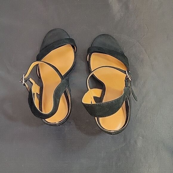 H by HALSTON SUEDE ADJUSTABLE 3-STRAPS ANKLE OPEN TOE  HEEL STILETTOS SANDAL - Picture 6 of 14